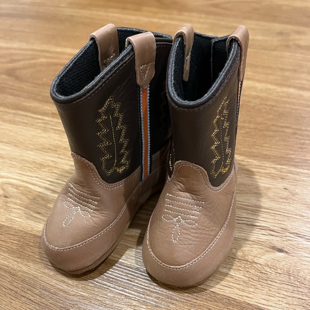 Old West Baby Leather Cowboy Boots